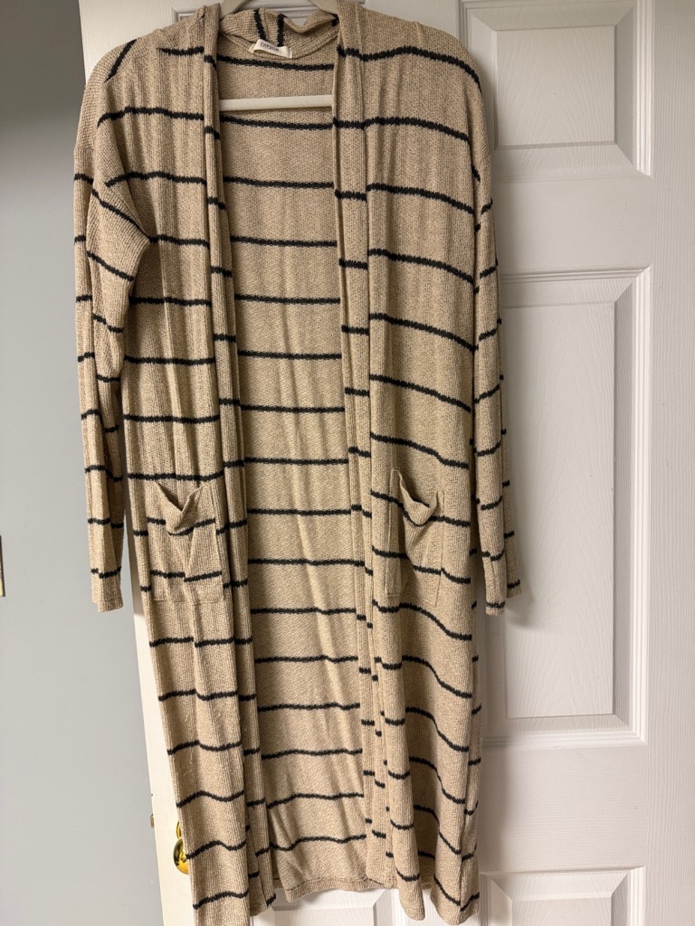 CHERISH STRIPED DUSTER CARDIGAN Large